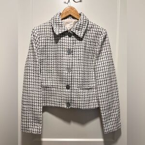 J Crew Women's Tweed Blazer Plus Size Collared Checked Lined Lady Coat
